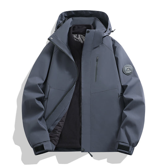 Herren Softshell-Performancejacke mit abnehmbarer Kapuze, verdecktem durchgehendem Reißverschluss und ergonomischem Schnitt Nord Taschen