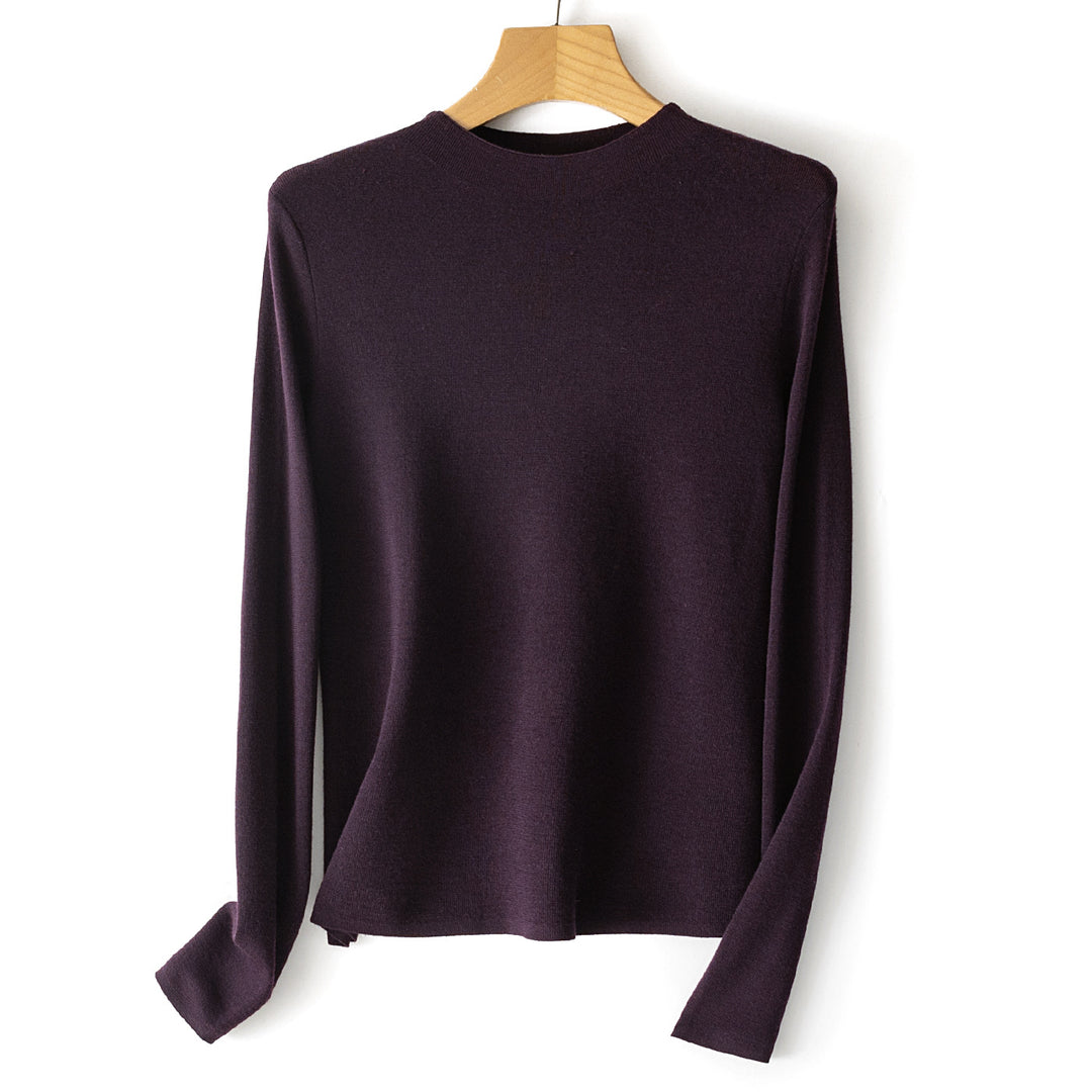 Damen Feinstrick-Pullover mit kurzem Stehkragen und schmaler Silhouette Nord Taschen