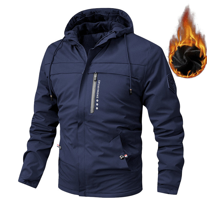 Herren  gepolsterte Softshell-Thermojacke mit Kapuze und kuscheligem Fleecefutter Nord Taschen