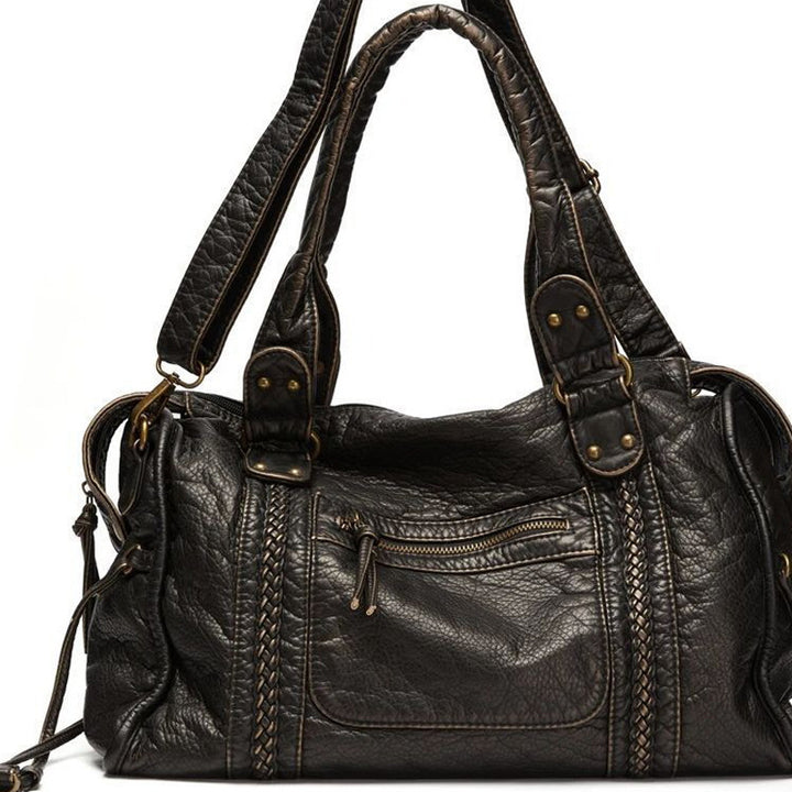 Damen Handtasche mit strukturierter Kunstlederoberfläche und praktischem Reißverschluss Nord Taschen
