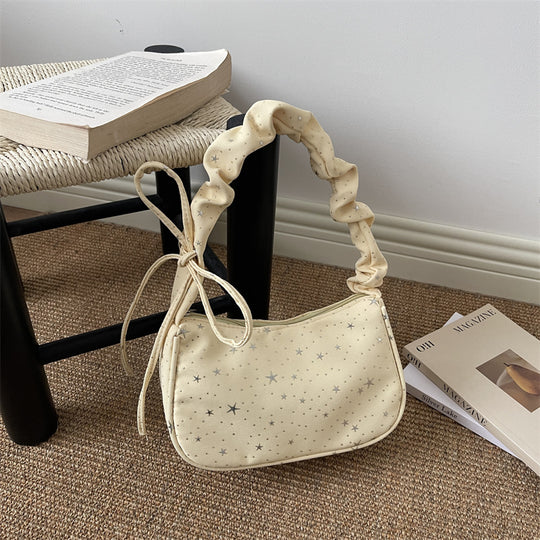 Damen modische Handtasche mit Sternenmotiv und gerafftem Trageriemen Nord Taschen