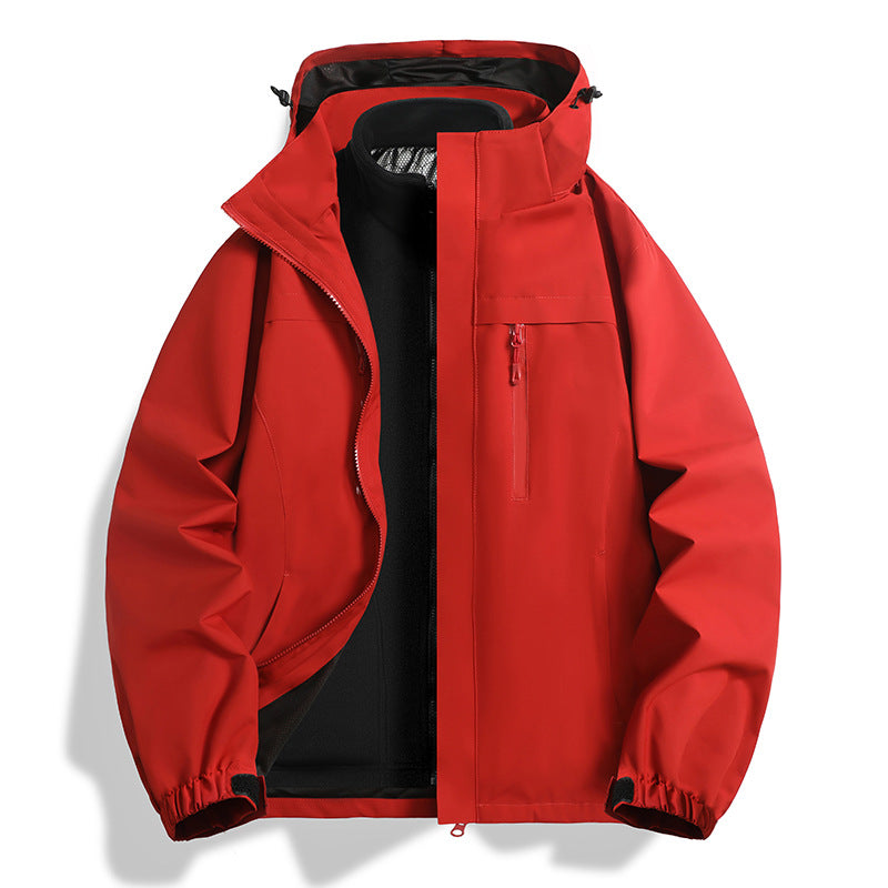 Herren Zwei-in-eins Softshell-Hybridjacke mit abnehmbarer Fleece-Innenjacke und wasserabweisender Membran Nord Taschen