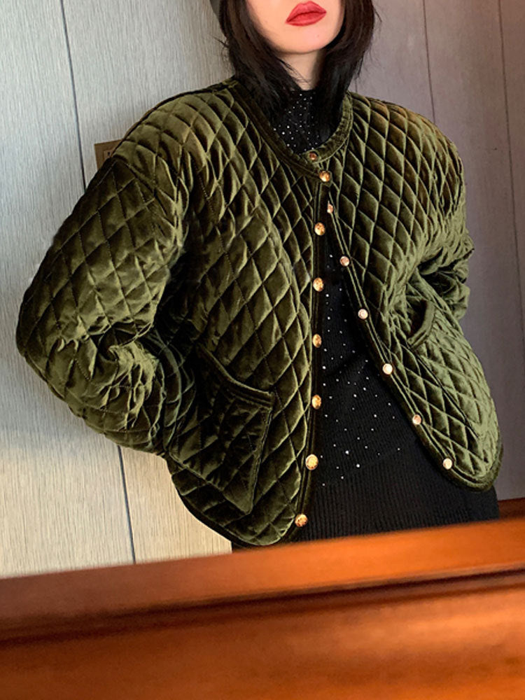 Damen Gemusterte Steppjacke Nord Taschen