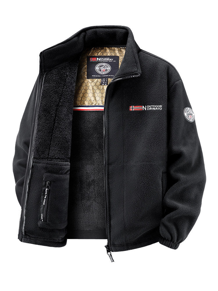 Damen Thermo-Fleecejacke mit wärmendem Teddyfutter, Stehkragen und Reißverschlusstaschen Nord Taschen