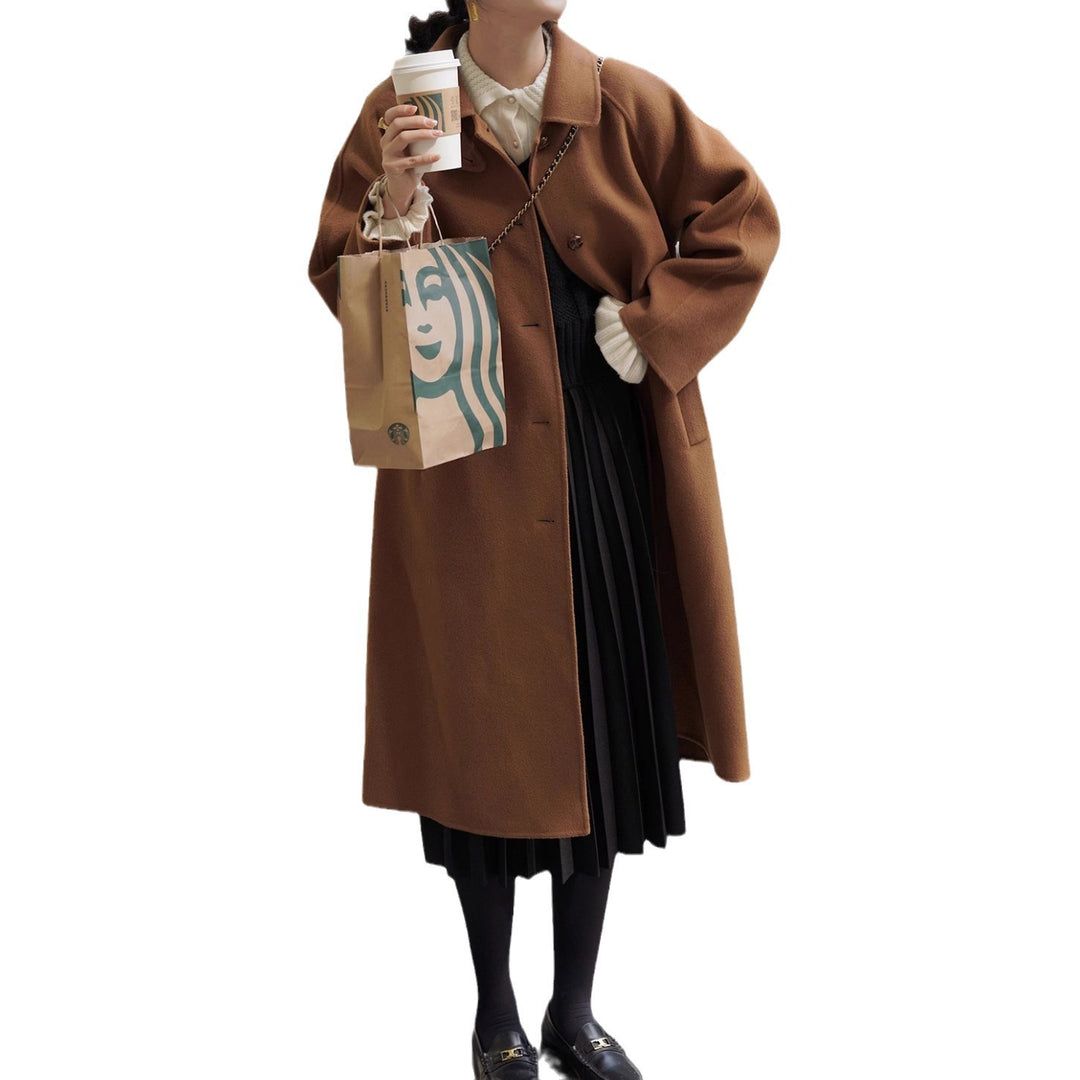 Damen Modische Oversize Wolljacke Nord Taschen