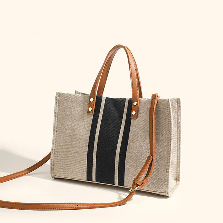 Damen Tragetasche mit geometrischem Faltendesign und robusten Kunstledergriffen Nord Taschen