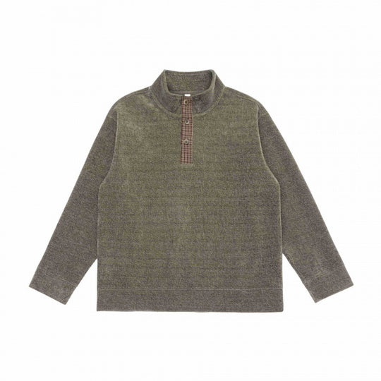 Unisex Boxy-Strickpullover mit halber Knopfleiste und Stehkragen Nord Taschen