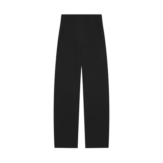 Damen Hochtaillierte weite Stoffhose mit geradem Bein und verdecktem Bund Nord Taschen