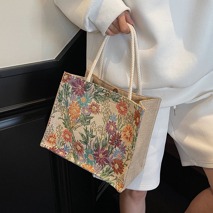 Damen Einkaufstasche mit floralem Design und robusten Tragegriffen Nord Taschen