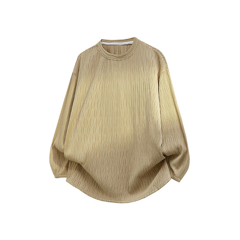 Unisex Oversize Strukturierter Rundhals-Pullover mit Ballonärmeln und abgerundetem Saum Nord Taschen