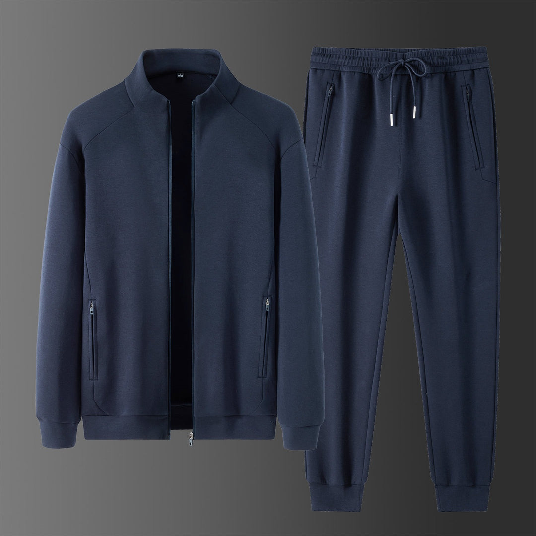 Herren Zweiteiliges minimalistisches Jogging‑Set mit Stehkragen, Zwei-Wege‑Reißverschluss & Reißverschlusstaschen Nord Taschen