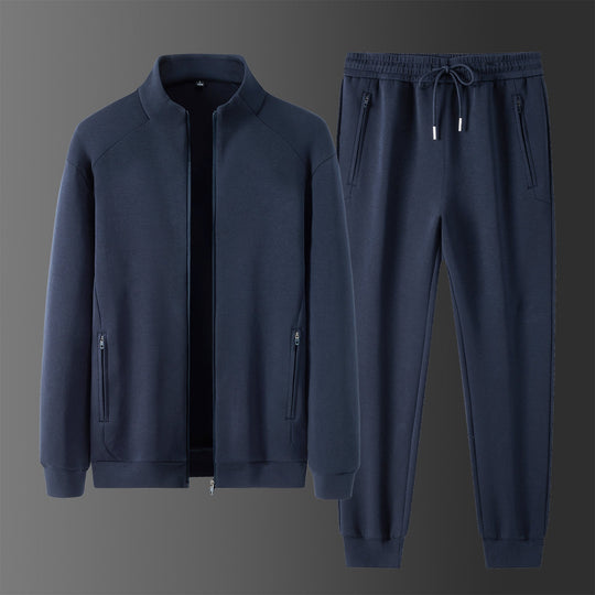 Herren Zweiteiliges minimalistisches Jogging‑Set mit Stehkragen, Zwei-Wege‑Reißverschluss & Reißverschlusstaschen Nord Taschen