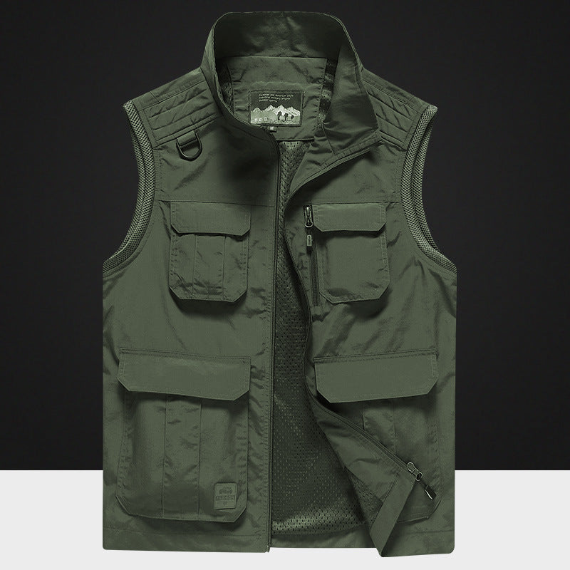 Herren Multifunktionale Outdoor-Utility‑Weste mit Mesh‑Innenfutter und Mehrfachtaschen Nord Taschen