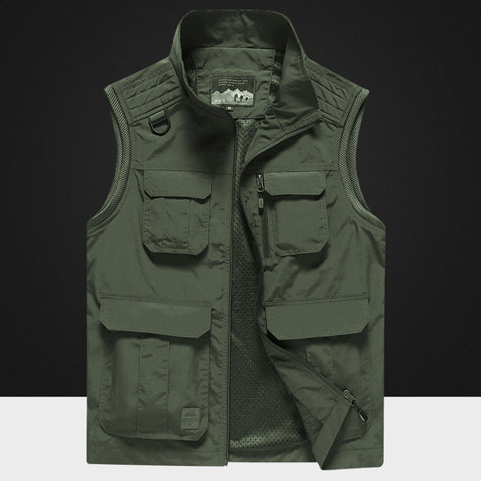 Herren Multifunktionale Outdoor-Utility‑Weste mit Mesh‑Innenfutter und Mehrfachtaschen Nord Taschen