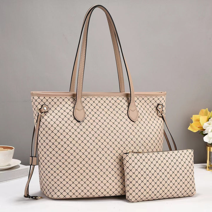 Damen elegante Tote-Tasche mit abnehmbarer Mini-Clutch Nord Taschen