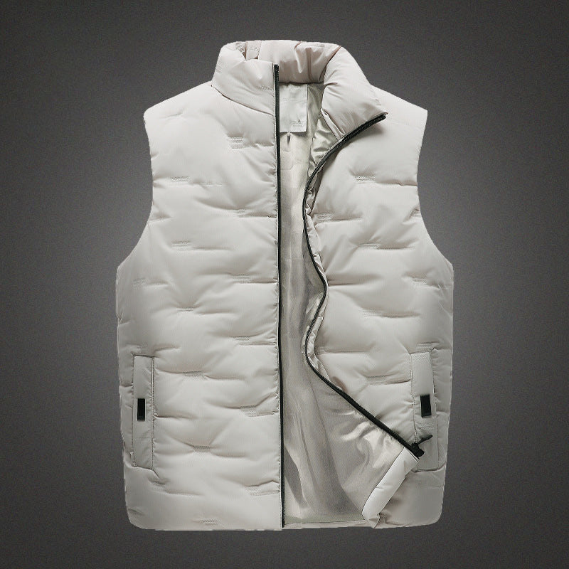 Herren Leichte Thermo-Steppweste mit hochgeschlossenem Stehkragen, winddichter Mikrofaserschale und verdeckten Reißverschlusstaschen Nord Taschen