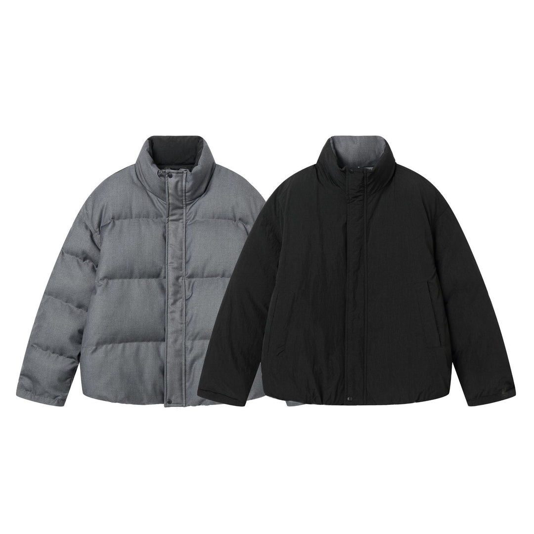 Unisex Wende-Pufferjacke kurz mit hohem Stehkragen und verdecktem Verschluss Nord Taschen