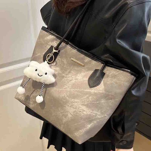 Damen Shopper-Tasche aus strapazierfähigem Canvas mit eleganten Ledergriffen Nord Taschen