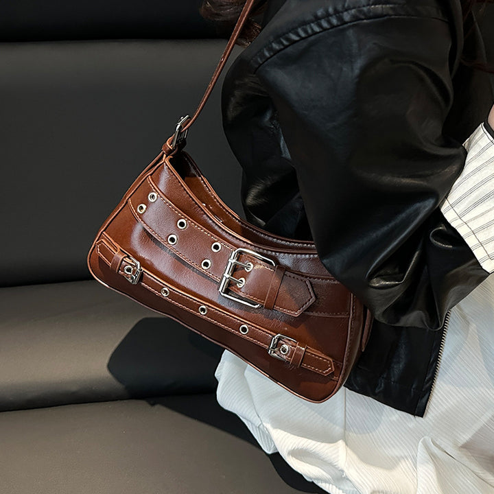 Damen Schultertasche mit elegantem Gurt- und Schnallenakzent Nord Taschen