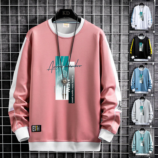 Herren Sportlich‑urbanes Rundhals‑Sweatshirt mit Kontrastärmeln, gerippten Bündchen & frontalem Grafikprint Nord Taschen