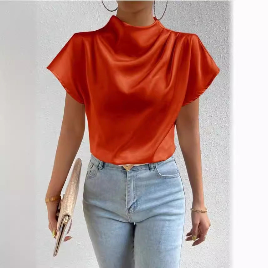 Damen ierte Bluse mit elegantem Stehkragen