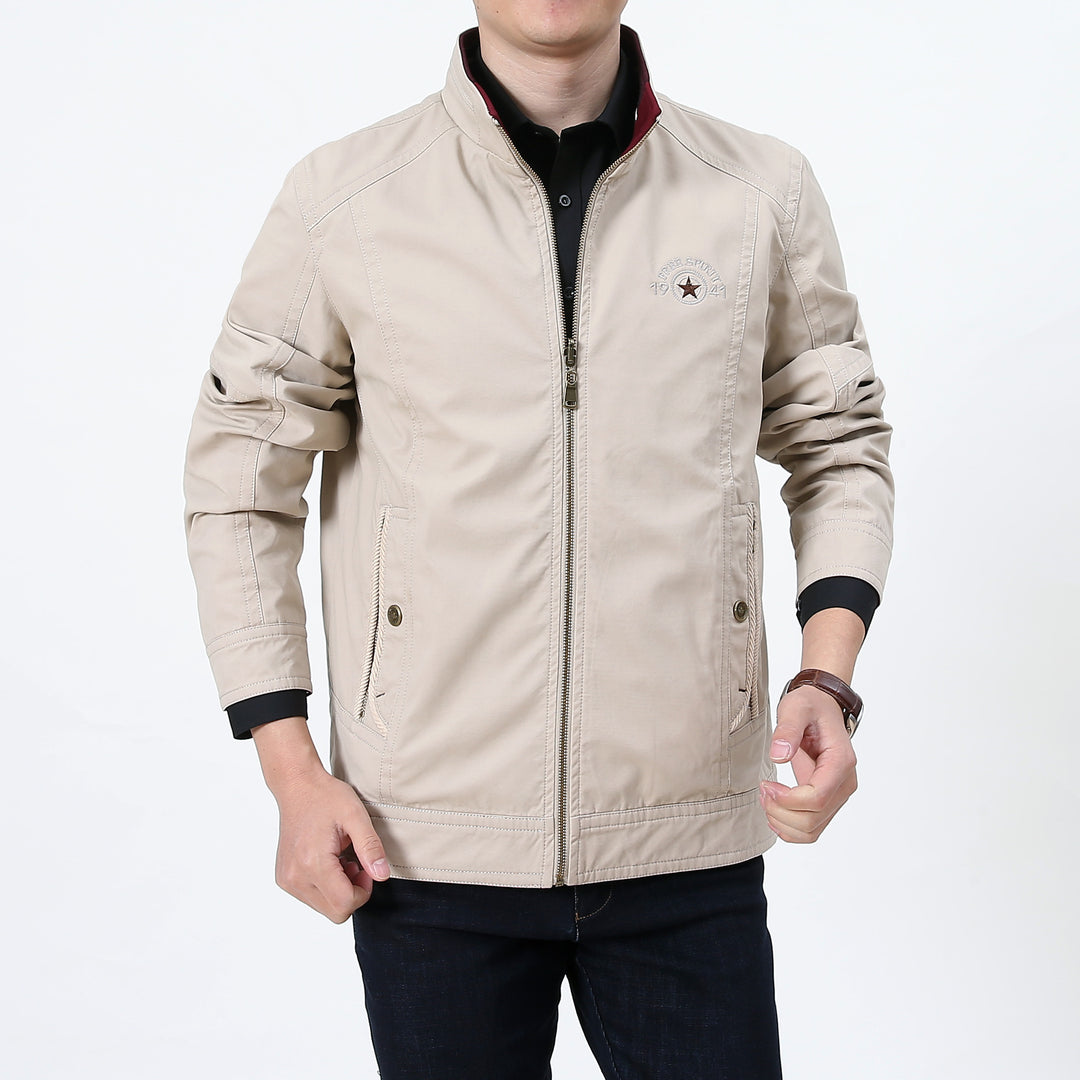 Herren leichte Übergangsjacke mit gesteppter Schulterpasse und Reißverschluss Nord Taschen