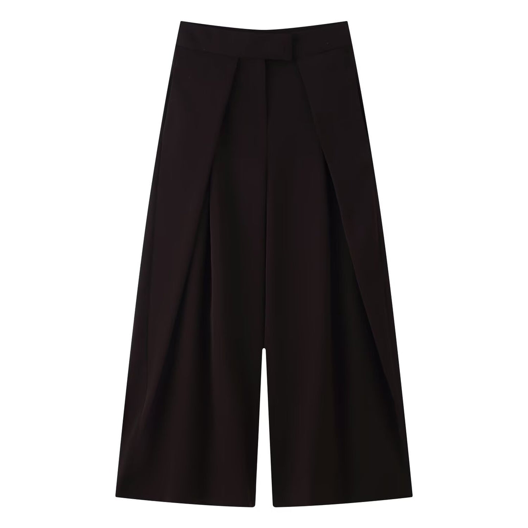 Damen Culotte-Hose mit weitem Bein, hoher Taille und ausgestellter Silhouette Nord Taschen