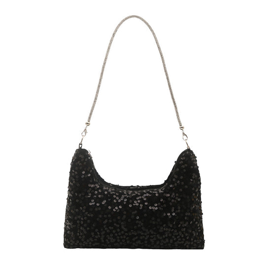 Damen modische Clutch aus funkelndem Pailletten mit elegantem Kettenriemen Nord Taschen