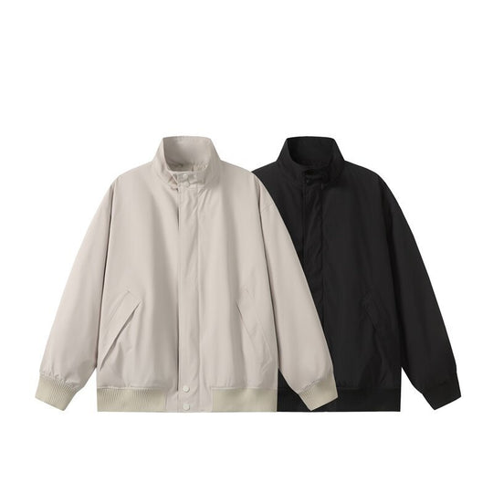 Unisex Kurz geschnittene Oversize-Bomberjacke mit Stehkragen, verdeckter Frontblende und Rippenbündchen Nord Taschen