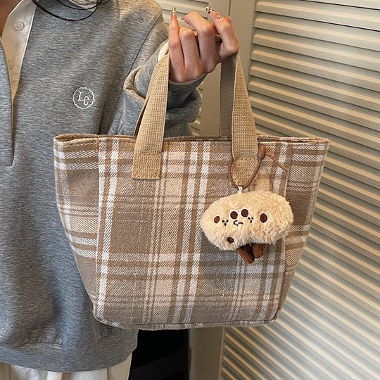 Damen Einkauftasche mit dezentem Karo-Design Nord Taschen