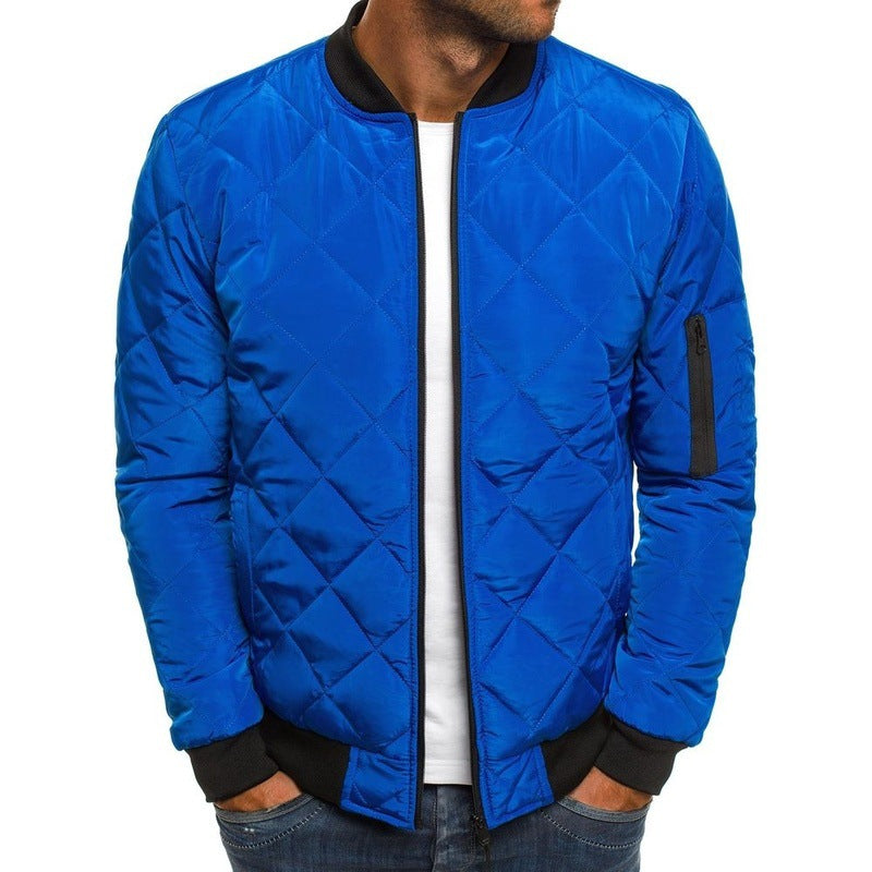 Herren leichte gesteppte Blousonjacke mit Diamantstepp, elastischen Rippbündchen und Ärmel-Reißverschlusstasche Nord Taschen