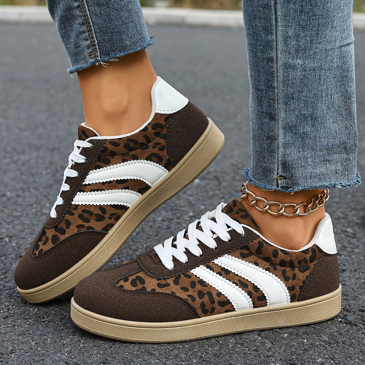 Damen Sneakers im Leopardenmuster mit bequemer Sohle