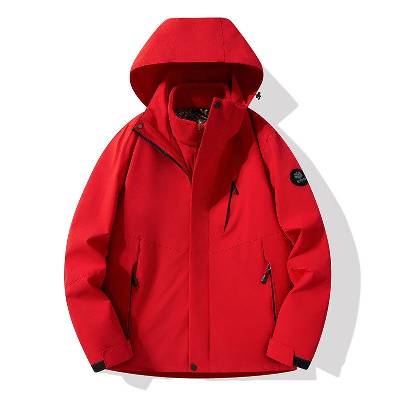Herren Softshell-Outdoorjacke mit abnehmbarer Fleece‑Innenlage, verstellbarer Kapuze und wasserabweisenden Reißverschlüssen Nord Taschen