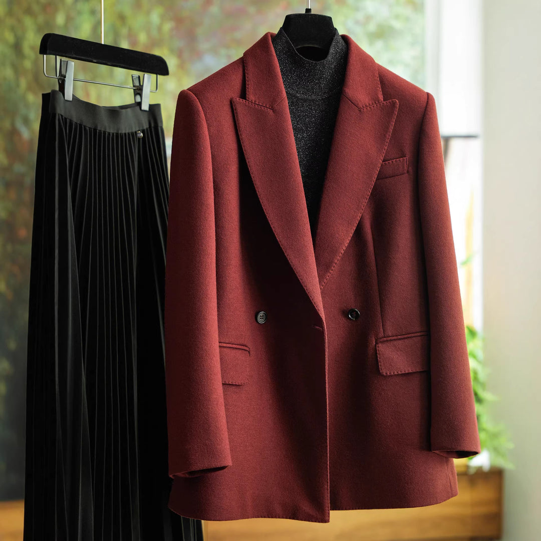 Damen Designer Doppeltbreasted Blazer Nord Taschen