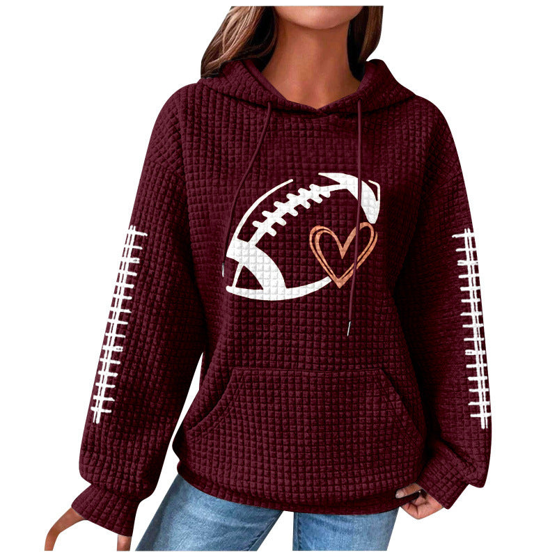 Damen Bequemer Kapuzenpullover mit Herzmotiv Nord Taschen