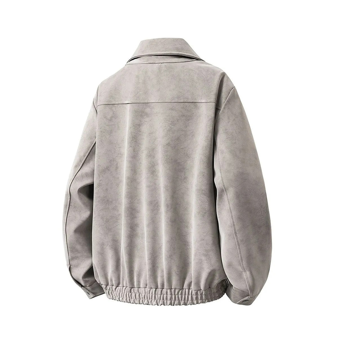 Herren Boxy-Übergangsjacke mit Velours‑Optik, verdecktem Reißverschluss & variablem Kragen Nord Taschen