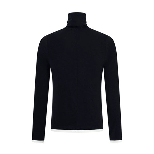 Herren Slim-Fit Rollkragen-Feinstrickshirt mit Melange-Jersey und Stretch Nord Taschen