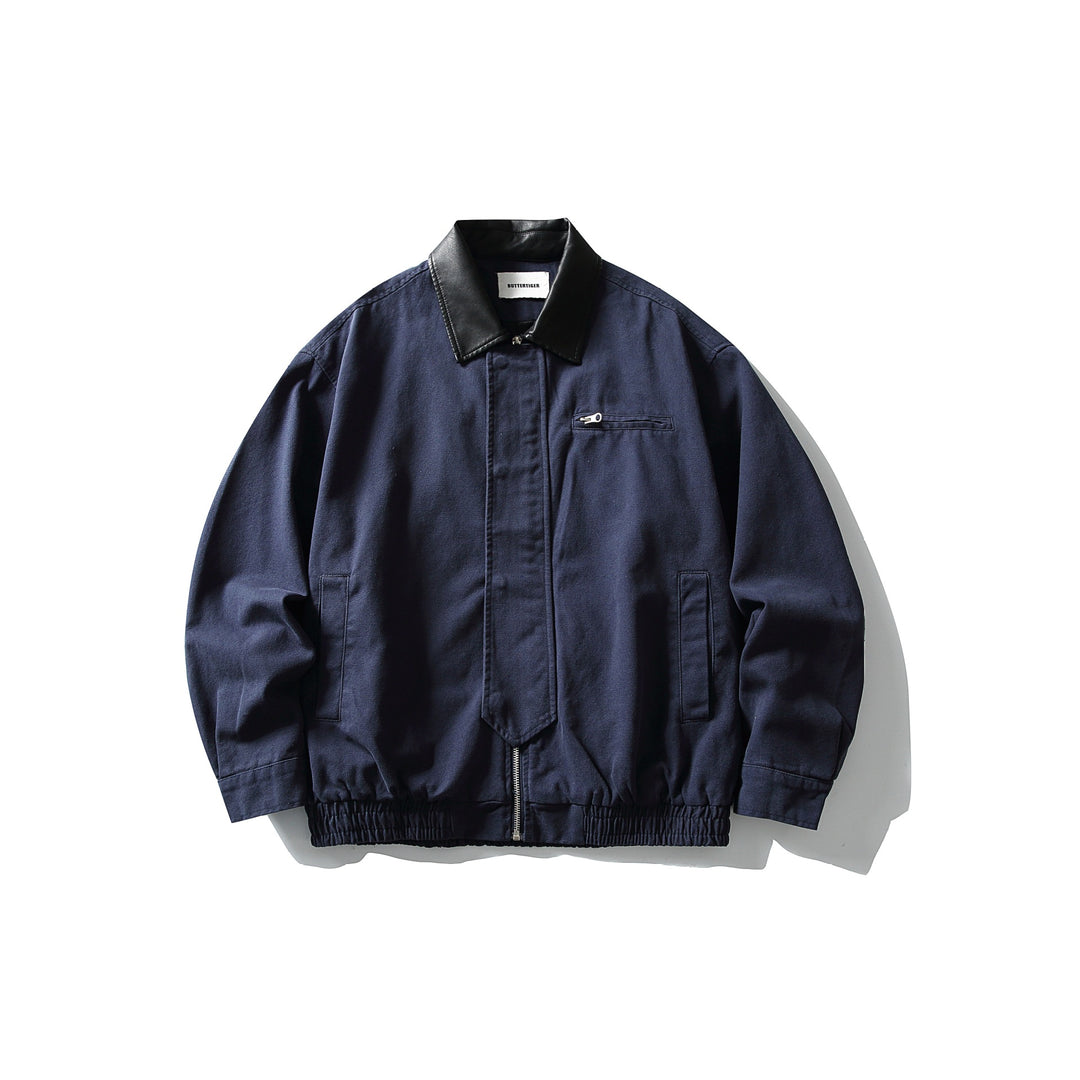 Herren Kurz geschnittener Boxy‑Blouson mit kontrastierendem Lederkragen Nord Taschen