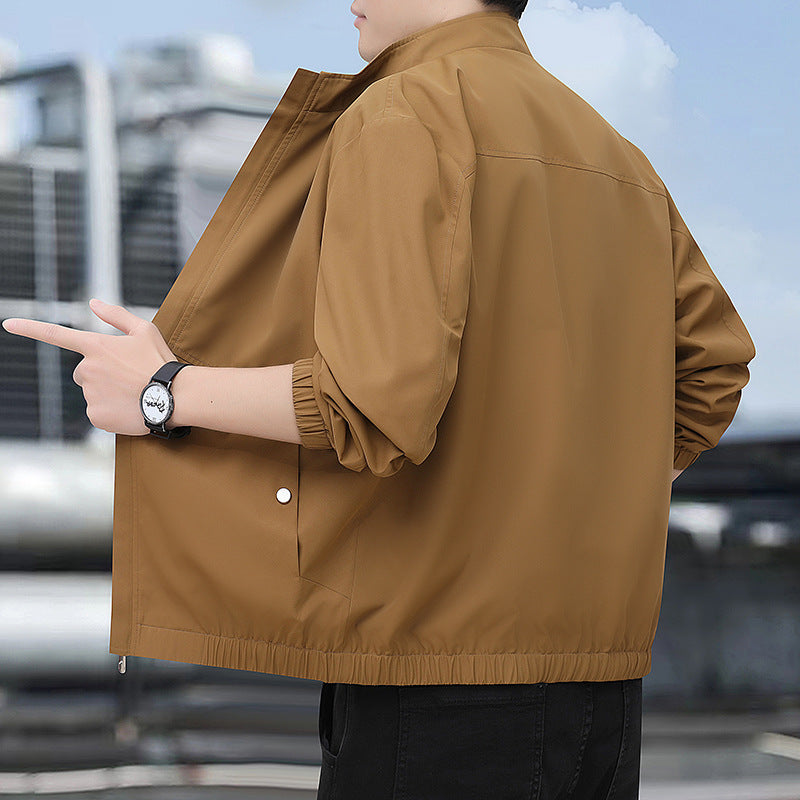 Herren Leichte Urban-Windjacke mit Stehkragen, Reißverschluss und elastischen Bündchen Nord Taschen
