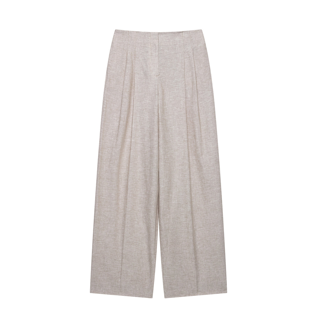 Damen Hochtaillierte Culotte-Palazzohose mit Bügelfalte und weitem Bein Nord Taschen