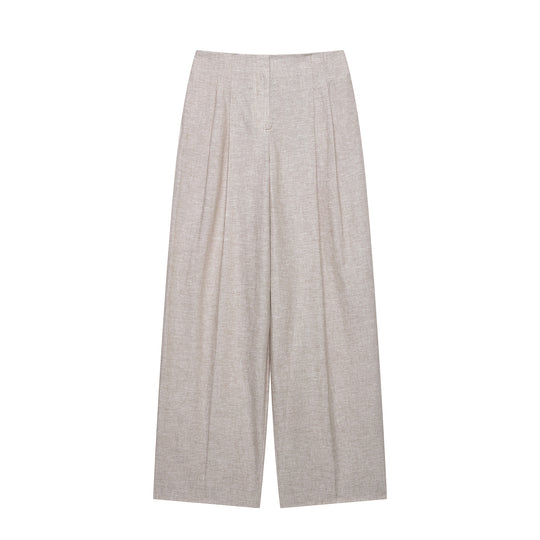 Damen Hochtaillierte Culotte-Palazzohose mit Bügelfalte und weitem Bein Nord Taschen