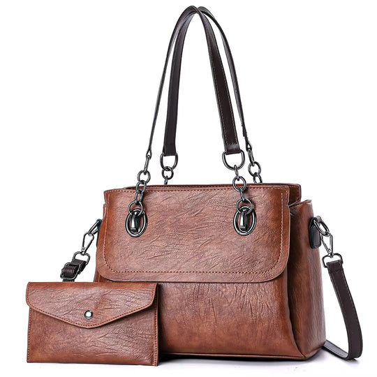 Damen Umhängetasche mit abnehmbarer Clutch und hochwertiger Lederoptik Nord Taschen