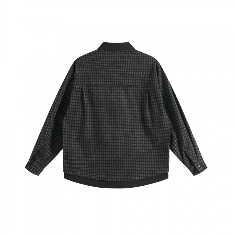 Unisex Boxy-Overshirt mit integriertem Hemdfront, V-Ausschnitt und kastiger Silhouette Nord Taschen