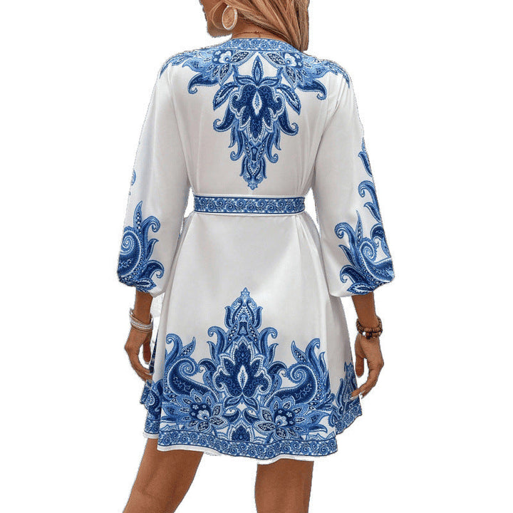 Damen Besticktes A-Linien Mini Kleid