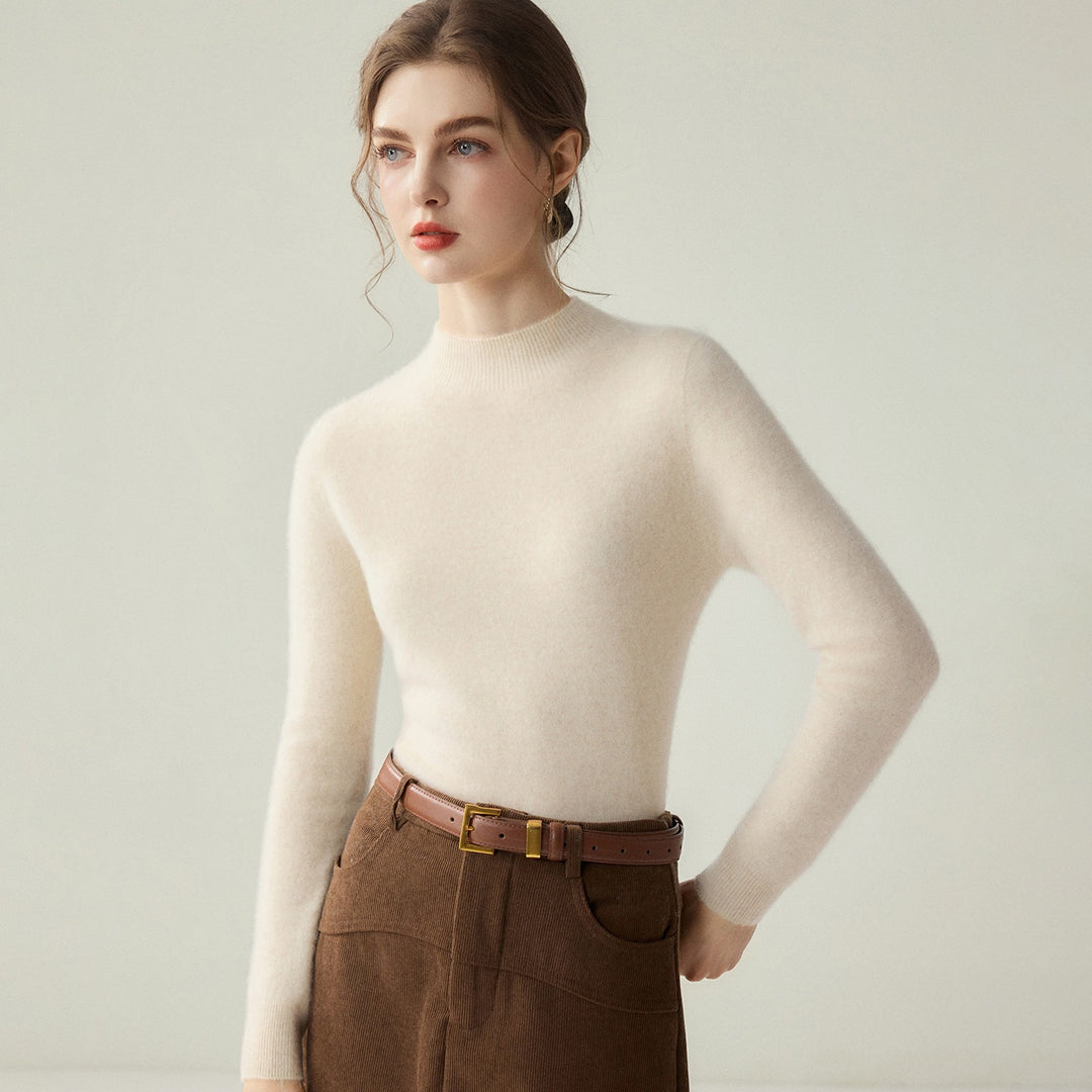 Damen Schmaler Mockneck-Feinstrickpullover mit kaschmirähnlicher Haptik Nord Taschen
