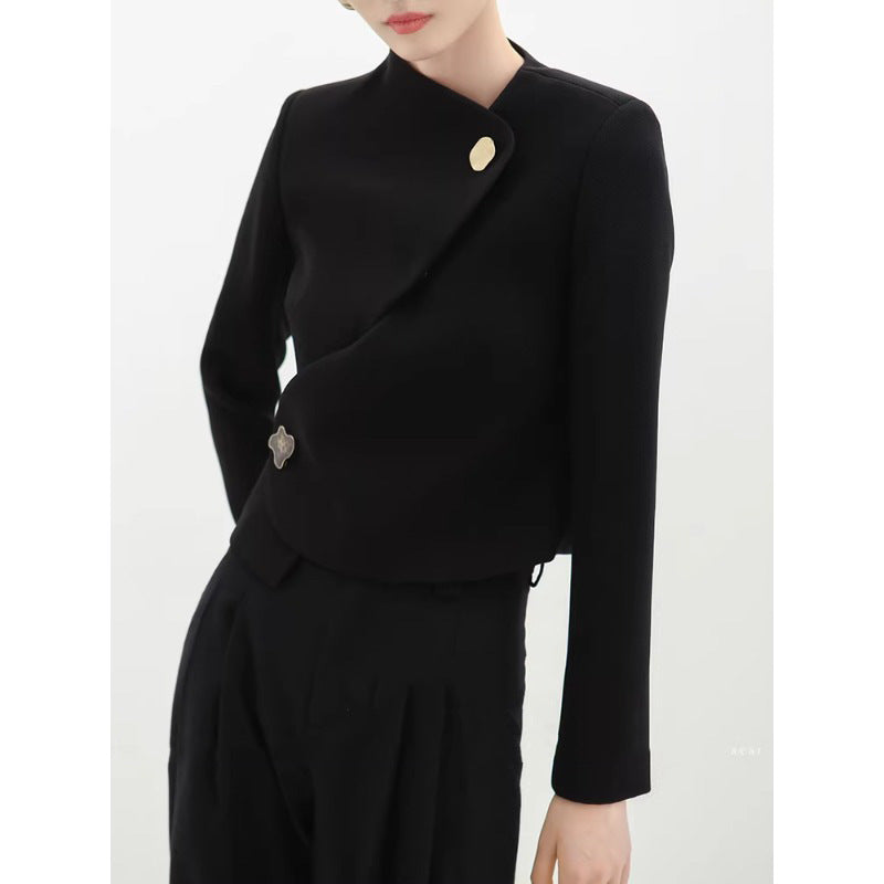 Damen Elegante cropped Blazerjacke mit asymmetrischem Schnitt Nord Taschen