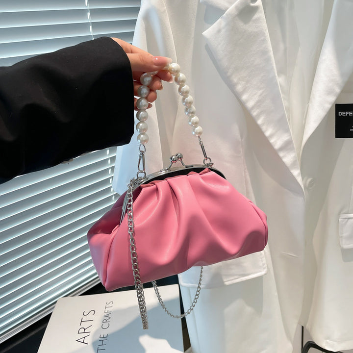 Damen elegante Clutch mit Perlenschnur und Kettenakzent Nord Taschen