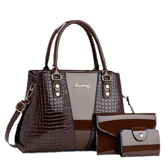 Damen Handtasche mit elegantem Krokodilleder-Design und abnehmbarem Portemonnaie Nord Taschen