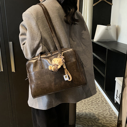 Damen elegante Aktentasche mit abnehmbarem Kuscheltier-Anhänger Nord Taschen