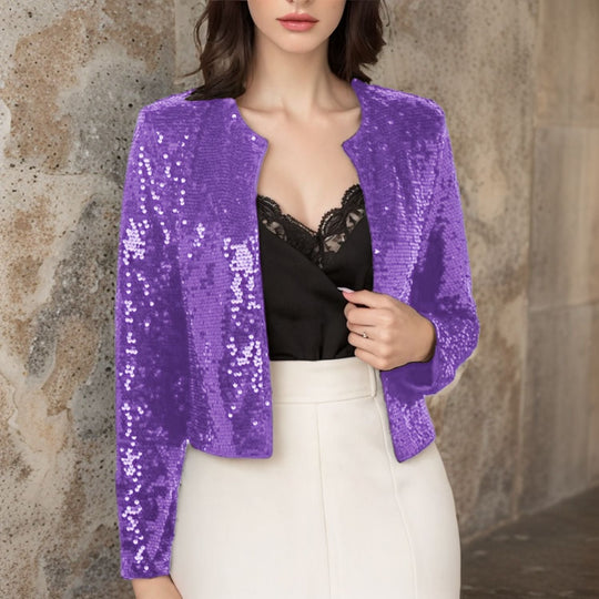 Damen Paillettenjacke Im Modernen Schnitt